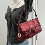 Red Shimmer Fendi Zucca Chef Shoulder Bag