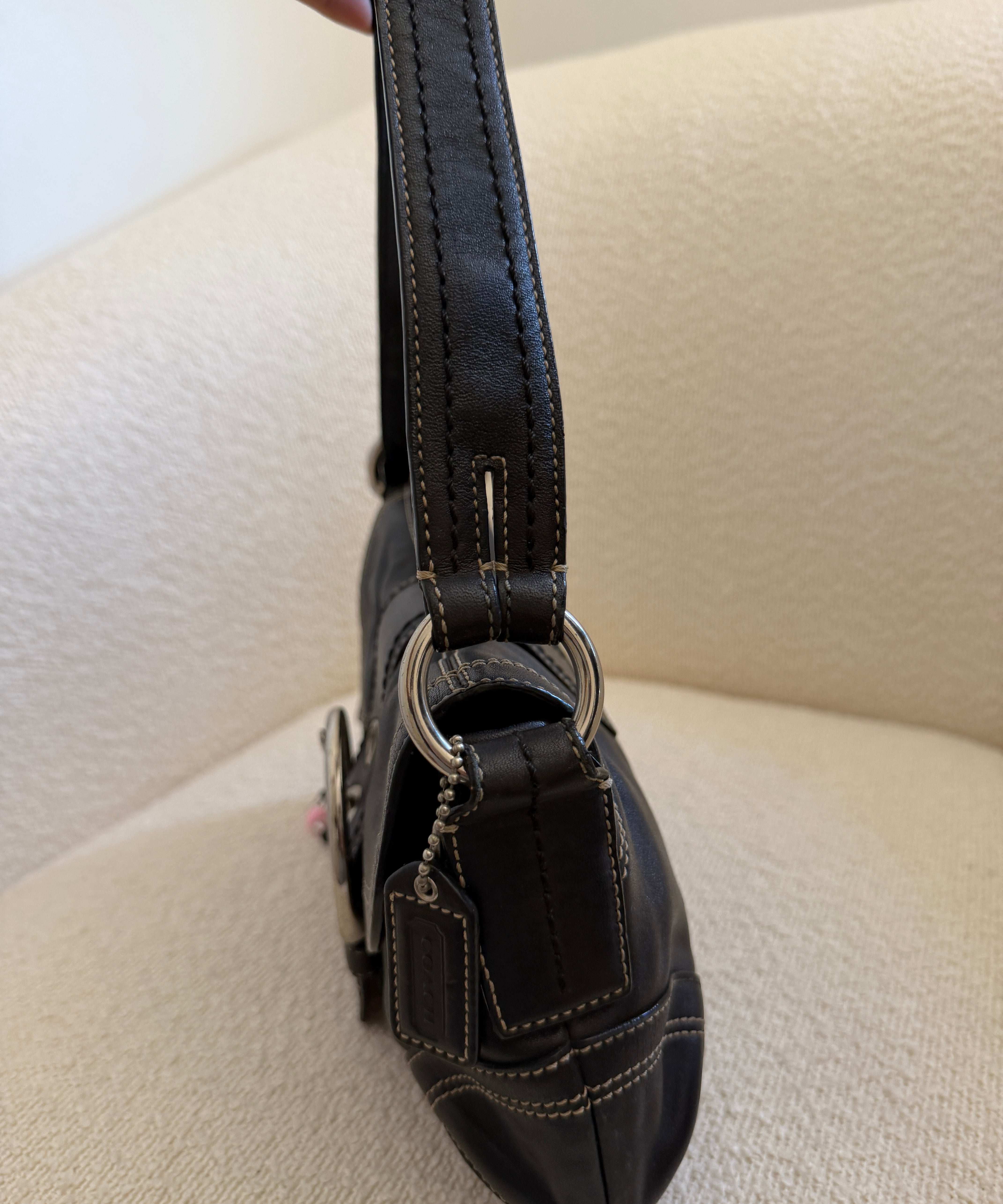 Black Leather Mini Soho Bag