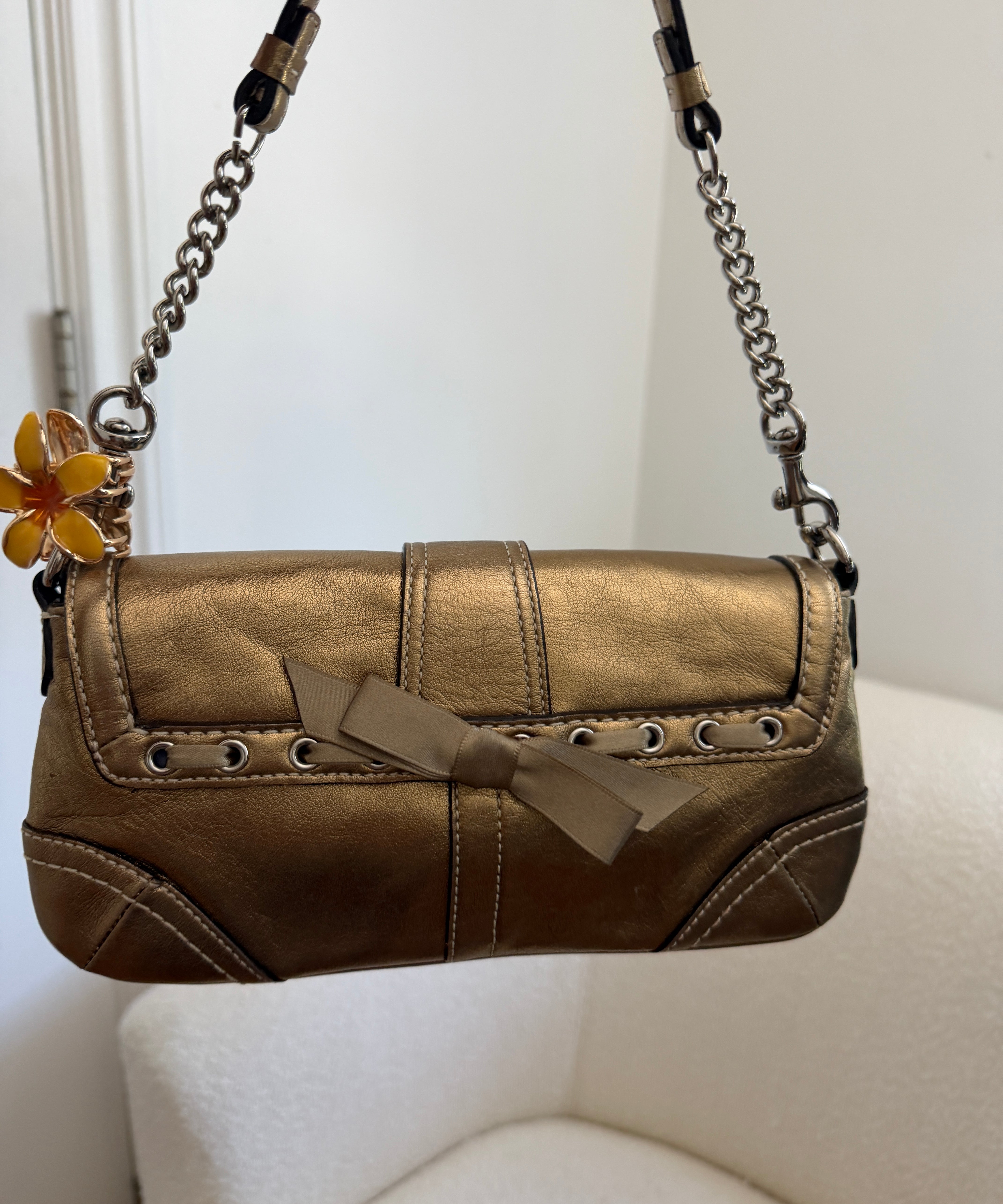 Coach Gold Swarovski Satin Bag