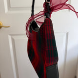 Coach Plaid Red Tweed Tartan Hamptons Shoulder Bag