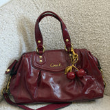 Coach Burgundy Patent Leather Ashley Shoulder Bag