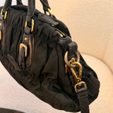Black Prada Nylon Ruffle Bag