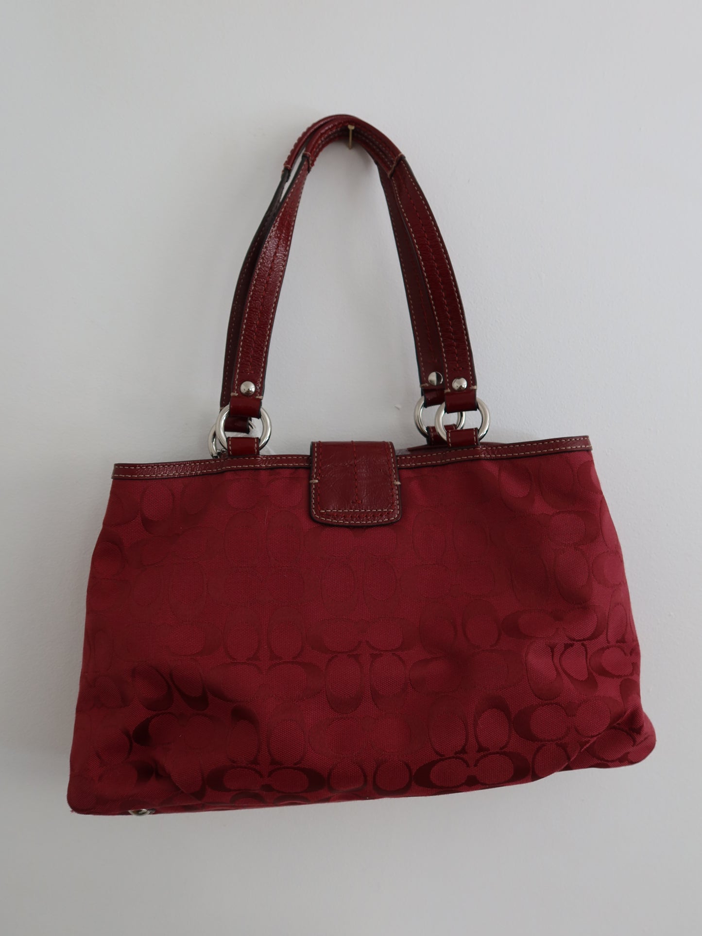 Coach Burgundy Signature Soho Tote Bag