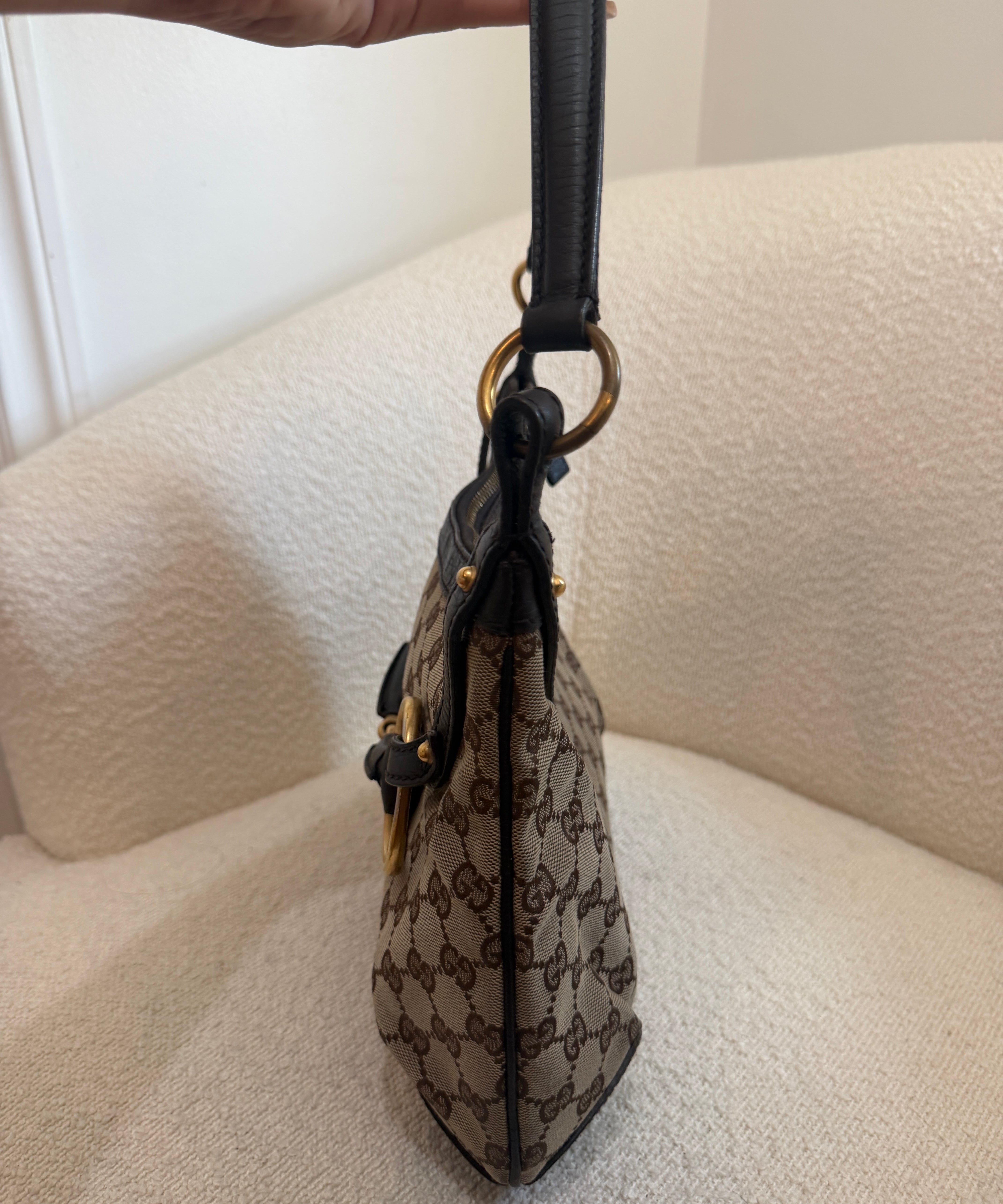 Brown Gucci Horsebit Shoulder Bag