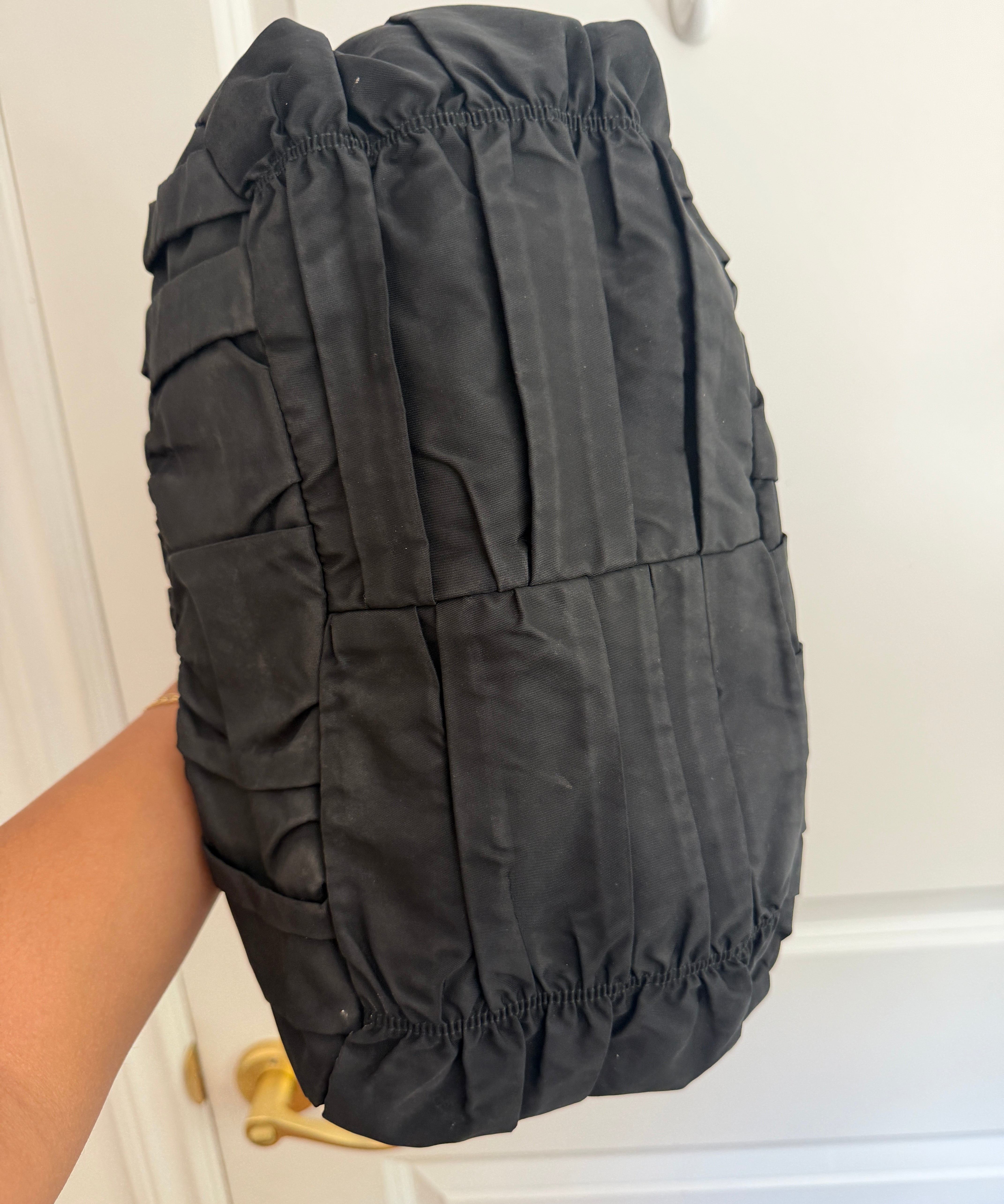 Prada Black Tessuto Gaufre Hand/Shoulder Bag