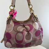 Coach Pink Optic Print Maggie Bag