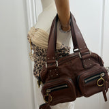 Brown Chloe Betty Leather Shoulder bag