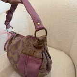 Coach Pink Op Art Patchwork Shoulder Bag