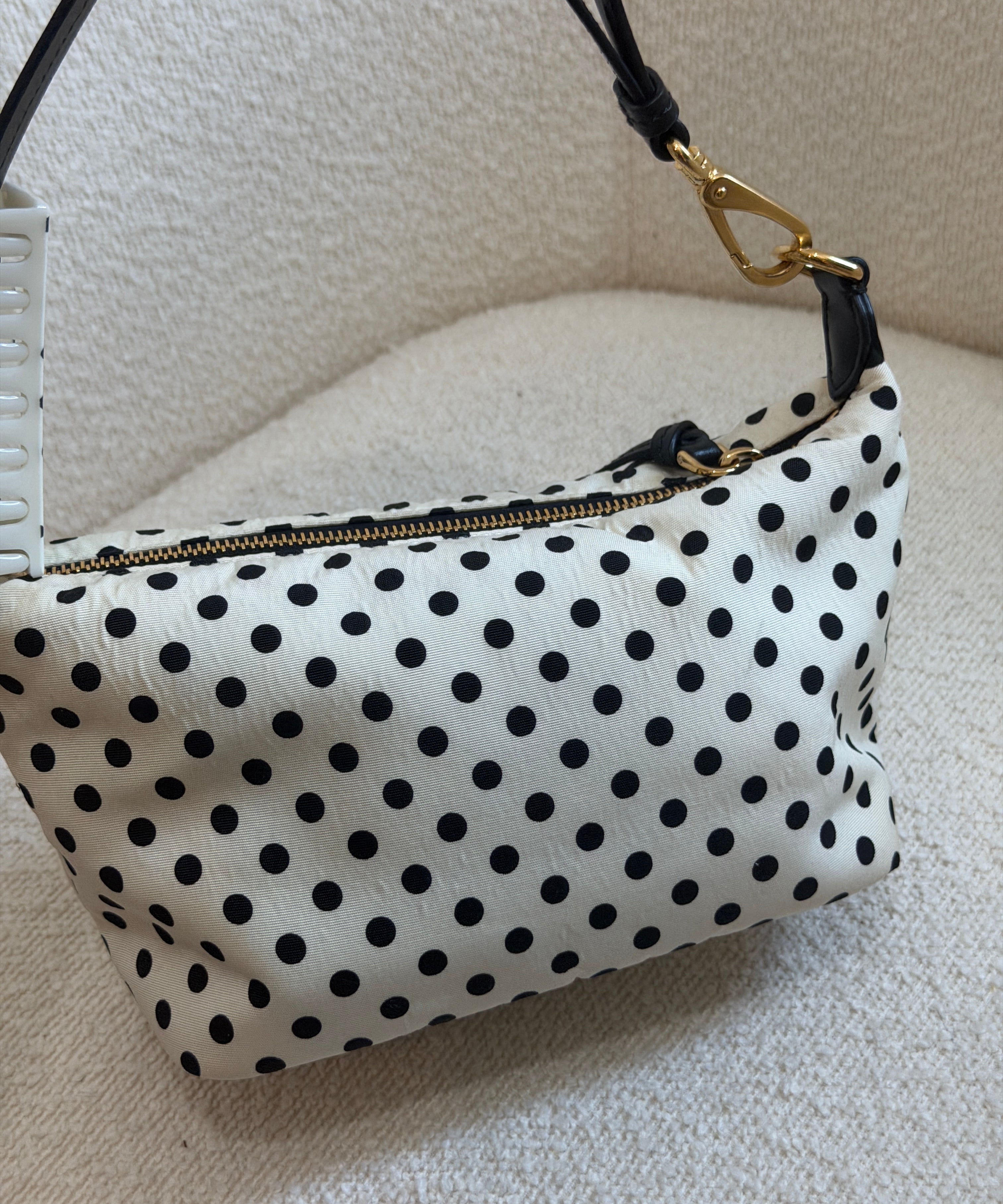 Rare White Miu Miu Polka Dot Spirit Mini Bag