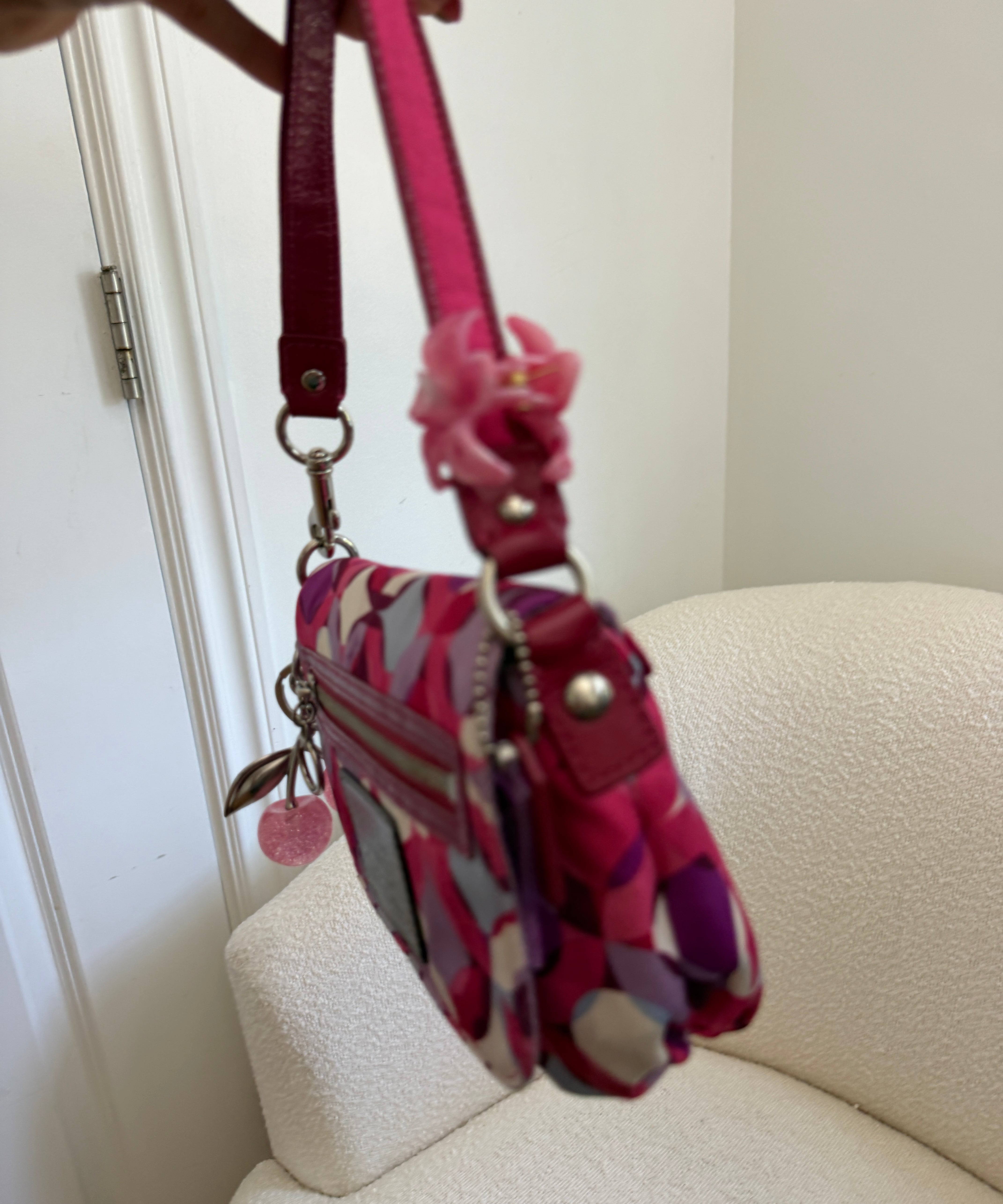 Coach Pink Op Art  Signature Shoulder Bag