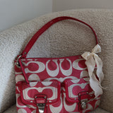 Rare Pink Coach Poppy Double Pocket Pushlock Bag