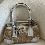Coach Beige Signature Hamptons Carry-All Bag