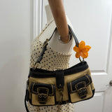 Coach Straw Woven Legacy Shoulder Bag