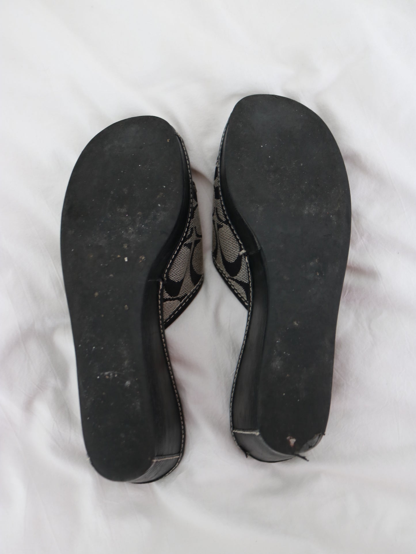 Coach Grey Signature Wedges (Size: 7.5)