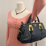 Navy Blue Prada Shoulder Bag