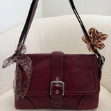 Coach Red Leather Hamptons Shoulder Bag