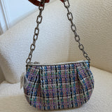 Rare Coach Multicolor Tweed Lurex Clipped Shoulder Bag