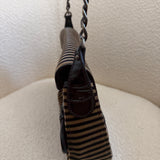Fendi Velvet Striped B Bis Shoulder Bag