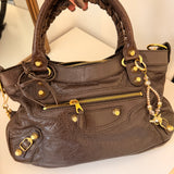 Balenciaga Brown Classic City Mini Leather Gold Hardware Bag