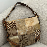 Coach Leopard Patchwork Carly Bag