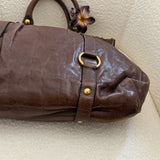 Miu Miu Brown Vitello XL Leather Bag