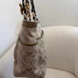 Champagne Coach Signature Tote Bag