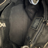 Coach Black Hamptons Snakeskin Shoulder Bag