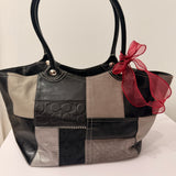 Coach Black Patchwork Tote Handle Bag