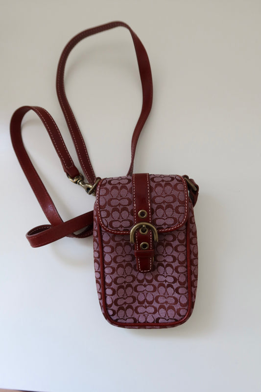 Rare Coach Burgundy Monogram Digi Cam Case