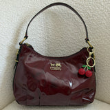 Coach Burgundy Patent Leather Madison Shoulder Bag
