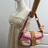 Rare Coach Striped Double Pocket Soho Bag