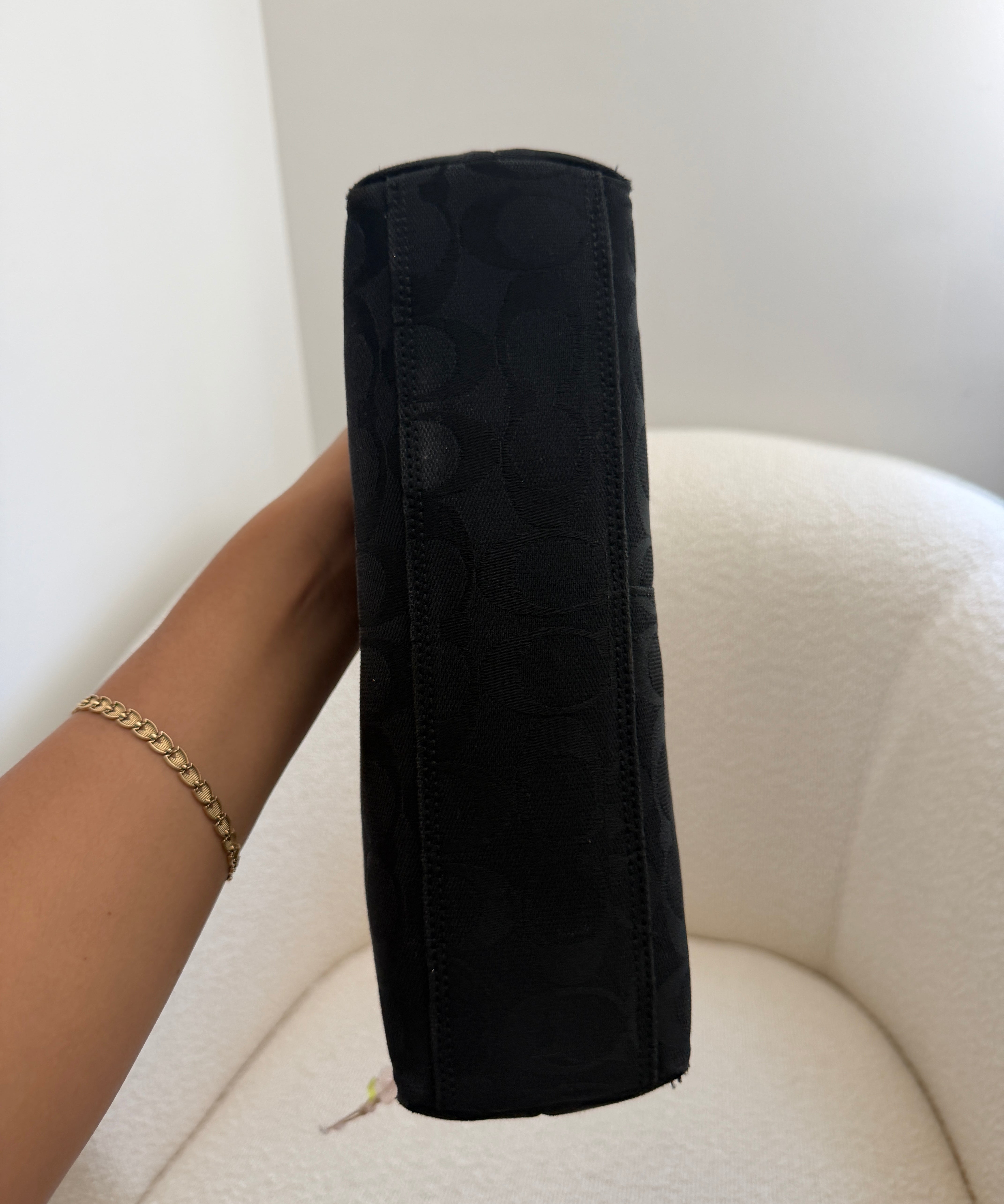 Coach Black Signature East West Baguette