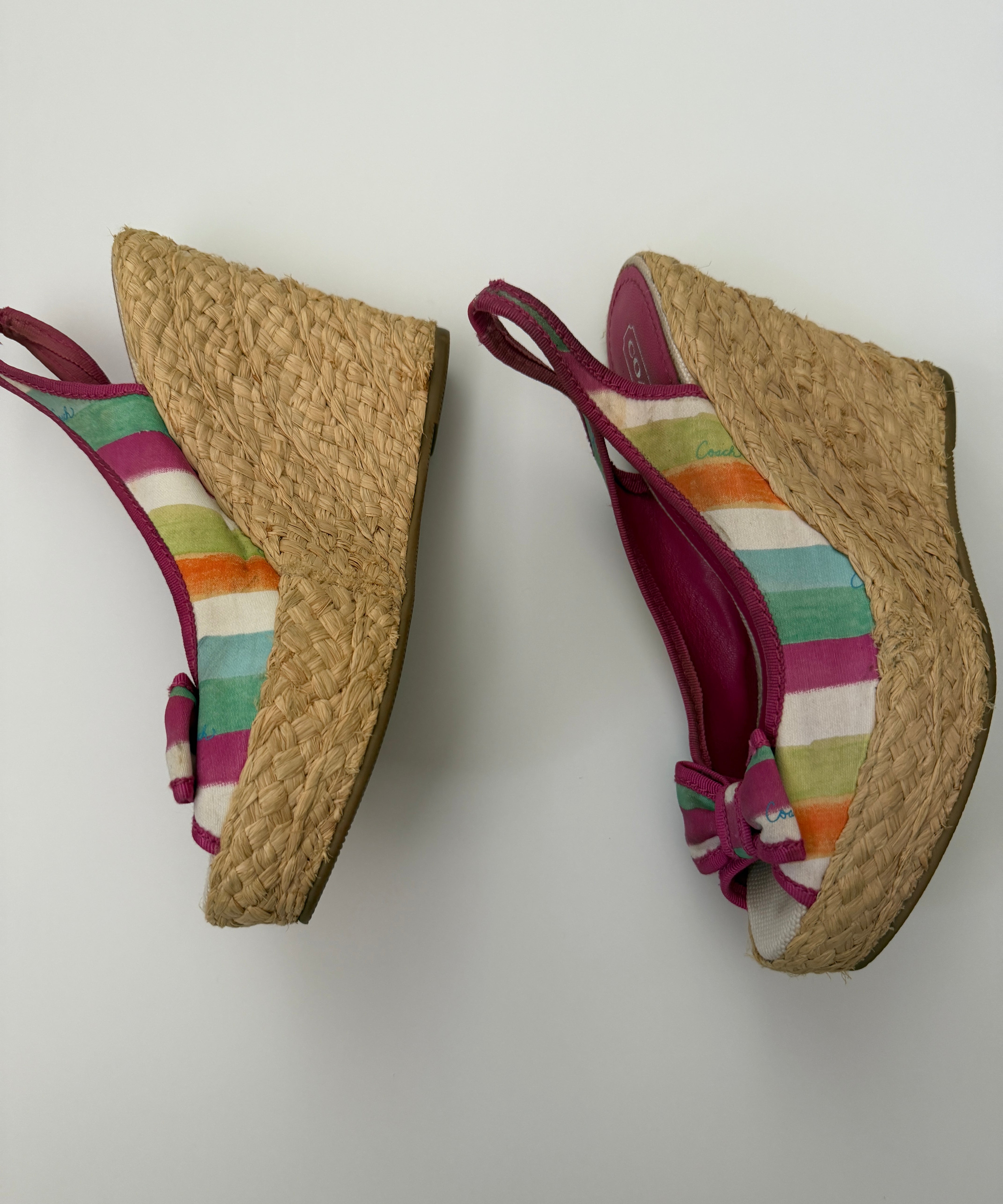 Coach Peep-Toe Grace Wedges (6.5)