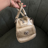 Coach Silver Shimmer Mini Boston Satchel Bag