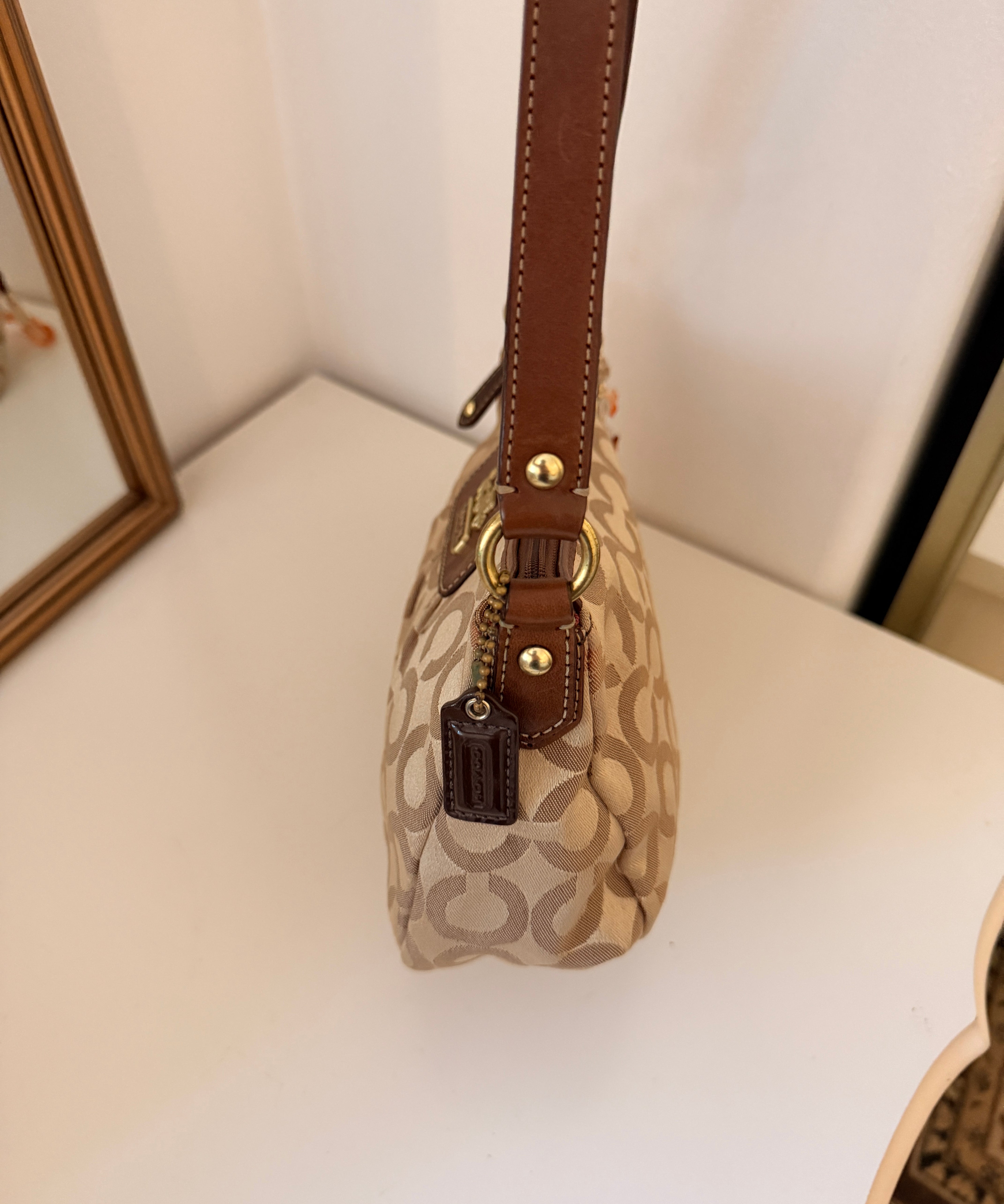 Coach Brown Op Art Madison Mini Bag