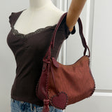 Burgundy Dior Diorrisimo Hobo Shoulder Bag