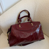 Coach Burgundy Patent Leather Ashley Shoulder Bag