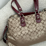Coach Burgundy Signature Ashley Carry-All Bag