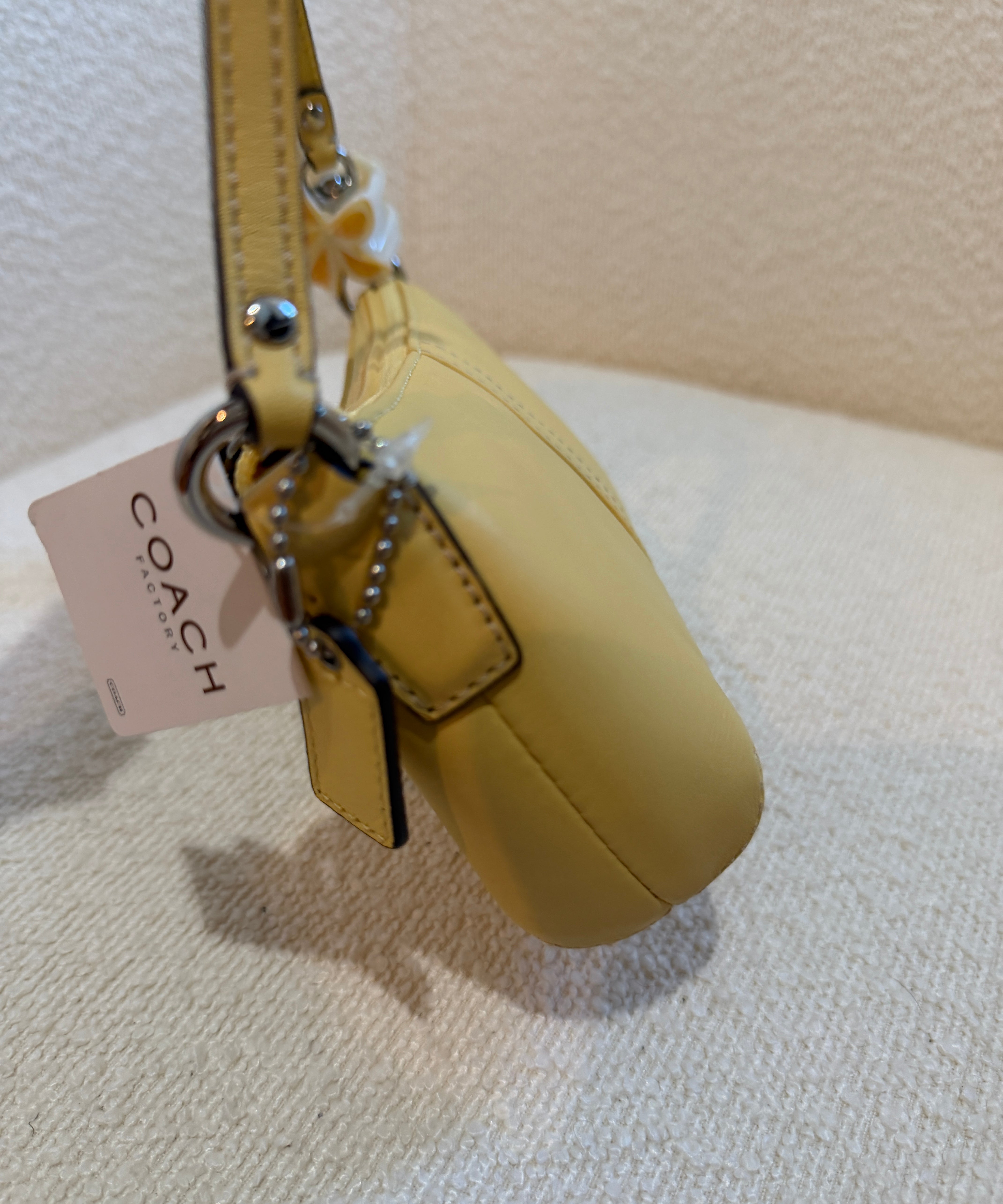 NWT Coach Butter Yellow Mini Pochette Bag