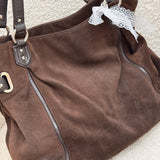 Coach Brown Suede Tote Bag