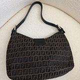 Grey Fendi Signature Brown Mamma Baguette Bag