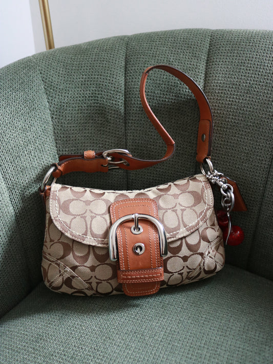 Coach Tan Signature Mini Soho Bag
