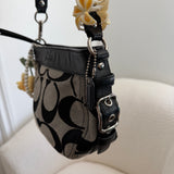Grey Signature Coach Mini Zoe Bag