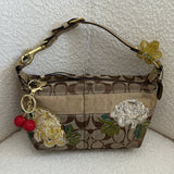 Coach Flower Applique Pochette Bag