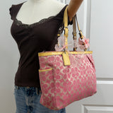 Rare Coach Pink Signature Tote Bag