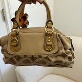 Beige Coach Signature Op Art Sabrina Madison Bag