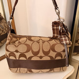 Coach Brown Stripe Signature Shoulder Bag