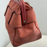 Rare Coach Salmon Suede Kisslock Hand Bag