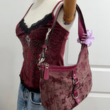 Purple Coach Signature Shoulder Bag