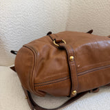 Miu Miu Brown Vitello Lux 2-Way Leather Hand Bag